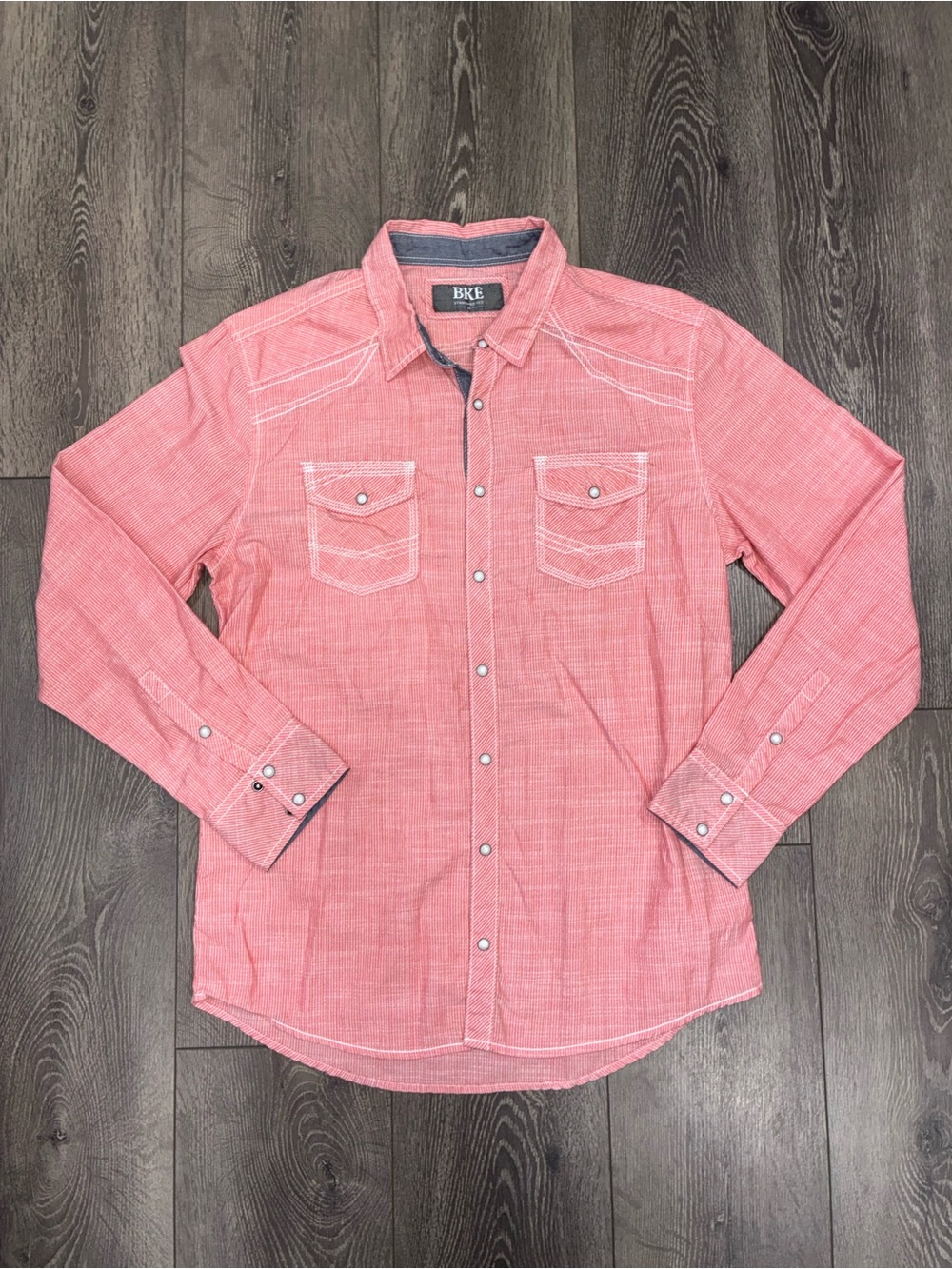 BKE PearlSnap Men’s XL Button-Down Casual Shirt with Chest Pockets western Rodeo